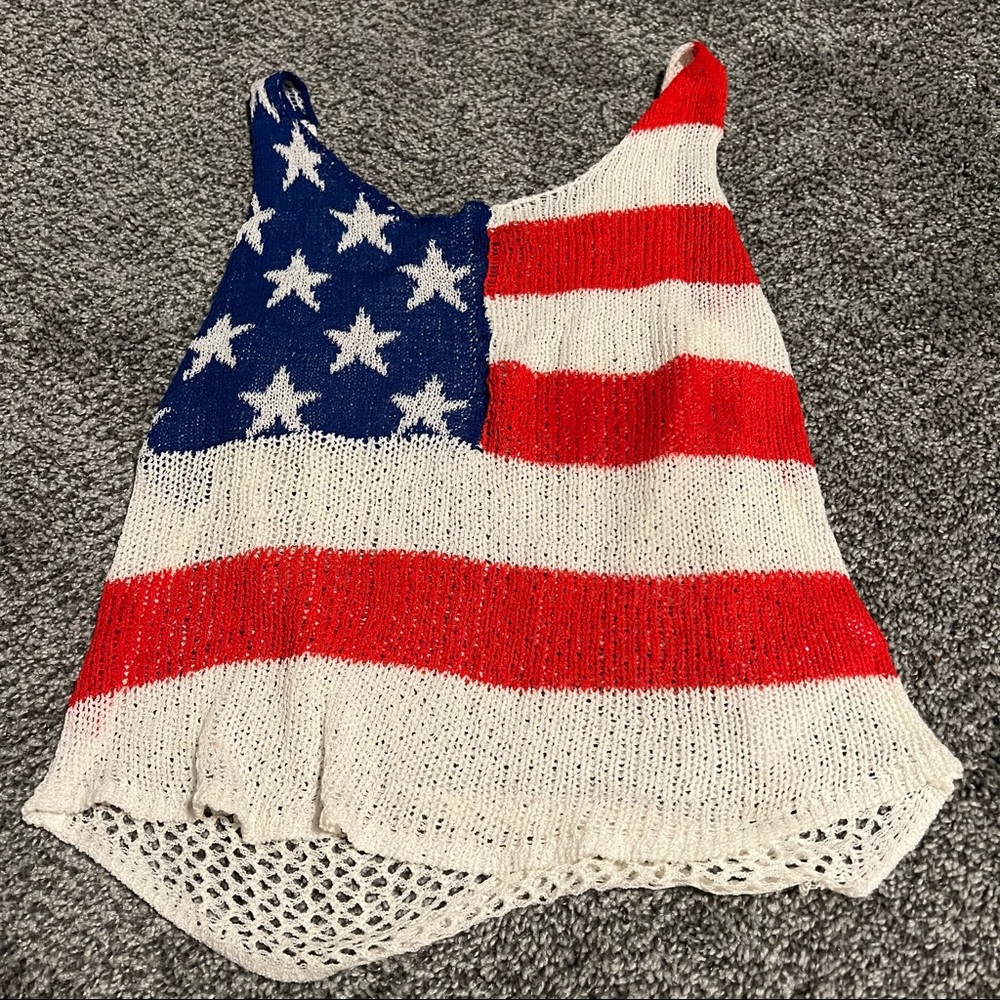 The Classic Red,White and a blue tank top S